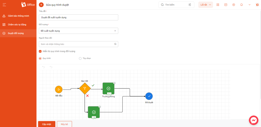 Kế hoạch tuyển dụng nhân sự trên phần mềm 1Office HRM